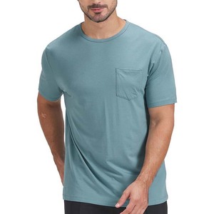Camiseta de Manga Corta para Hombre, Color Crema, Corte Regular, Cuello Redondo, Color Sólido, Ropa Casual, 100% Algodón Jersey - Product Image 4
