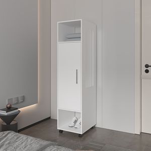 Armadio vertice in melamina con specchio e deposito aperto tra cui porta per mobili camera da letto - Product Image 1