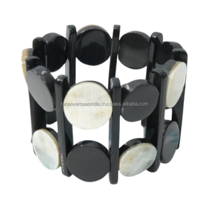 Fashionable Bone Wrist <b>Bracelet</b> Round Bead Handmade Tribal Jewelry Stretchable <b>Boho</b> Chic Accessory For Women And Girls - Product Image 6