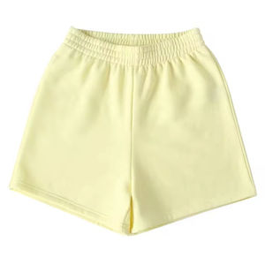 Shorts de Verano para Mujer, Cintura Elástica, Nuevo Diseño, Sin Bolsillos, Color Liso, Brillante, Cintura Alta, Algodón - Product Image 3
