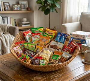 Bandeja Redonda de Mimbre Hecha a Mano con Cuatro Compartimentos, Cesta Organizadora de Frutas y Aperitivos de Seagrass Ecológica, Hecha en Vietnam - Product Image 5