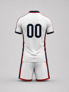 Créez votre propre ensemble d'uniformes de football pour hommes adultes de haute qualité, personnalisé, en polyester 100% respirant, à col en V et manches courtes - Product Image 3
