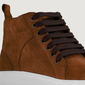 Wholesale Stylish High <b>Top</b> Brown Suede Genuine Leather Sneakers for Men Casual Fashion High Quality OEM Brand Men's Dress Shoes - Product Image 5