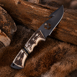 Cuchillo de Caza SAZ ENTERPRISES J2 de Acero Inoxidable Hecho a Mano con Mango de Cuerno y Funda de Cuero Fino, Cuchillo para Acampar al Aire Libre - Product Image 2