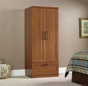 A classic four door dark wood <b>wardrobe</b> featuring fine white inlay lines and sleek handles, available at wholesale prices. - Product Image 3