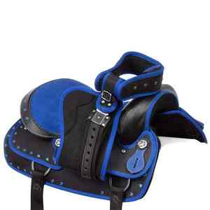 Ensemble de selle d'endurance pour cheval, version améliorée, en cuir synthétique confortable, avec arceau en plastique durable et quincaillerie nickelée - Product Image 4
