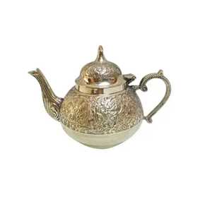 Bouilloire à thé traditionnelle en laiton, style vintage, artisanale, en métal, sifflante, à double paroi, écologique, durable, de qualité alimentaire, pour café - Product Image 1