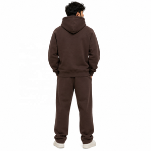 Ensemble de survêtement et de jogging à capuche zippé en molleton de coton premium, deux pièces, vêtements de sport, sweats à capuche, production en gros OEM ODM - Product Image 3