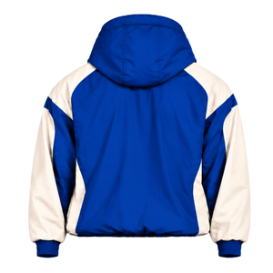 Veste coupe-vent légère à capuche bicolore bleu roi pour homme, avec fermeture éclair quart de tour, idéale pour les voyages, l'entraînement et les activités sportives en extérieur - Product Image 2