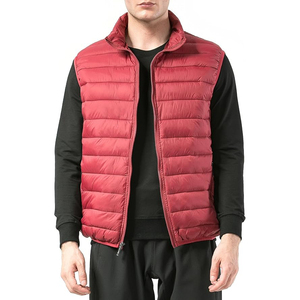 Chaleco Acolchado Ultraligero para Hombre, Rojo, Sin Mangas, con Forro Térmico, Dobladillo Elástico, Venta al Por Mayor, OEM - Product Image 1