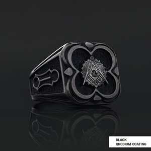 Bague Maçonnique BOJ 008 Personnalisée en Argent et Diamant, Bague de Diplôme Universitaire Unisexe, Cadeau pour Fêtes et Occasions Spéciales, Prix Bas - Product Image 4