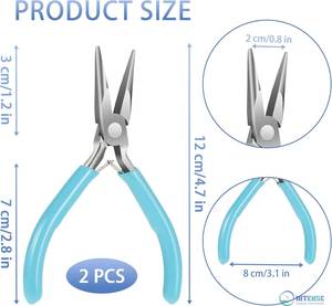 2 Pack Stainless Steel Needle Nose <b>Pliers</b> for Jewelry Making 4-5 Inch <b>Small</b> Chain Nose Craft <b>Pliers</b> - Product Image 5