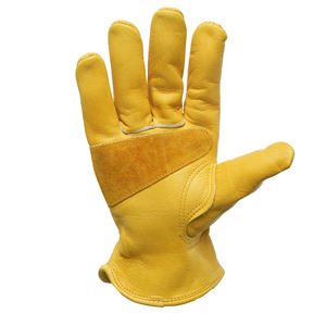 Gants de travail, de jardinage et de conduite en cuir de vache véritable non doublé, robustes, pour hommes - Product Image 3