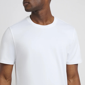 Men's White Cotton Regular Fit O-Neck Short Sleeve T-Shirt Solid Color Casual Jersey Knit Style Trendy T-Shirt For Men - Product Image 3