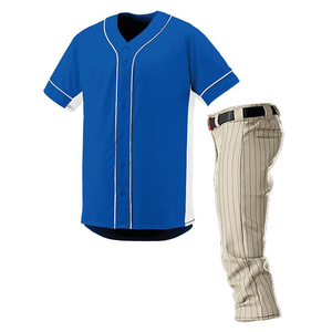 Custom Royal Blue Baseball Uniform <b>Set</b> Full Button Jersey with Pinstripe Pants Performance Breathable Team Sportswear - Product Image 6