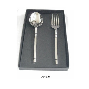 Ensemble de cuillère à riz à salade polie miroir martelé fait à la main vaisselle en métal pour la cuisine fabriquée en acier - Product Image 2