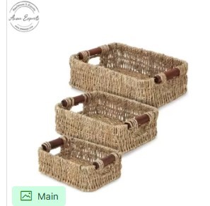 Handwoven <b>Storage</b> <b>Basket</b> Natural <b>Wicker</b> Organizer Stylish Multipurpose Home Decor Design - Product Image 6