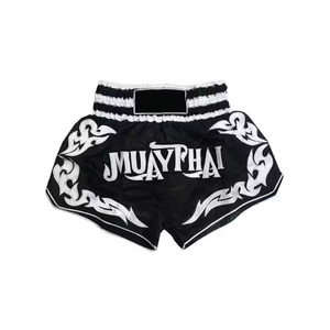 Pantalones Cortos de Boxeo con Diseño de Llamas en Blanco y Negro, Impresión Digital Frontal, Logotipo Personalizado, Elásticos, Unisex, para Adultos, Ropa de Artes Marciales, Corte Regular - Product Image 2