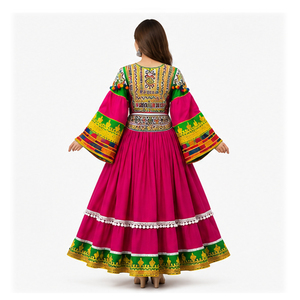Vestidos Tradicionales Afganos para Mujer, los Más Populares para Fiestas, Trajes Hechos a Mano con Bordados, Lentejuelas y Encaje, Vestido Kuchi Afgano Natural - Product Image 4
