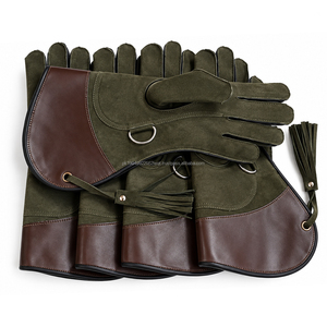 Guantes de Cetrería de Cuero de 35 cm de Largo para Halcones, Cerneros y Búhos, para Manipulación de Aves, Caza y Entrenamiento, Doble Capa Protectora - Product Image 3