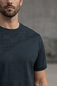 เสื้อยืดแขนสั้นทรงปกติสำหรับผู้ชาย SOSH 4 พรีเมียม ผ้าฝ้าย 100% ลายตาราง - Product Image 4