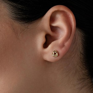 9K 10K 14K 18K Solid Gold Lab Grown Diamond Knot Stud <b>Earrings</b> Minimalist Design Wedding & Daily Wear Gift for Women - Product Image 5