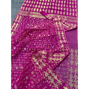Women's Traditional Cotton <b>Jamdani</b> <b>Saree</b> for Wedding Reception and Parties - Product Image 1