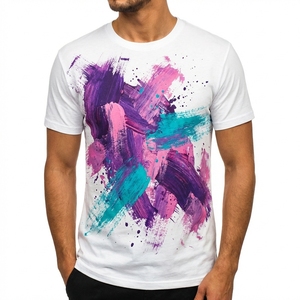 Classic New Style Men Plus Size T Shirt Solid Color With Hot Classic <b>Print</b> Casual Short Sleeve Breathable <b>Material</b> At Low Price - Product Image 1