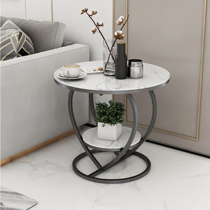 Table d'appoint en métal de style moderne, mobilier de bureau, plateau en marbre avec table d'appoint en forme de cœur pour salon, salle de séjour - Product Image 4