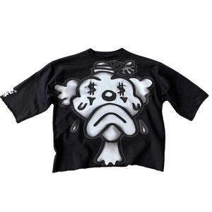 2025 Impression de logo personnalisé T-shirts courts surdimensionnés pour hommes en coton éponge français lourd 300gsm - Product Image 1