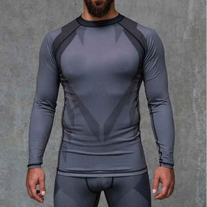 Men's <b>Base</b> <b>Layer</b> <b>Long</b> <b>Sleeve</b> Compression Shirts Quick Dry Tight Sports Bodybuilding Polyester Eco-Friendly Rashguard Solid - Product Image 1