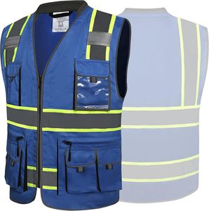 Chaleco de Seguridad Reflectante de Alta Visibilidad, Clase 3 ANSI EN ISO 20471, 100% Poliéster, Unisex, para Trabajo y Construcción - Product Image 1