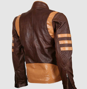 Blouson moto en cuir noir slim fit pour homme, col montant, fermeture éclair, manches classiques, couleur unie, idéal pour l'automne – Modèle très demandé - Product Image 5