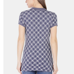 Camiseta Polo de Algodón para Mujer, Sublimada Personalizada al por Mayor, Manga Corta, Estampado Geométrico, Casual, Transpirable, Corte Regular - Product Image 2