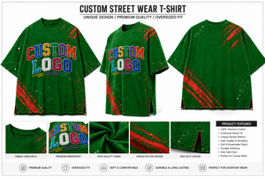เสื้อยืดโอเวอร์ไซส์พิมพ์ลายโลโก้ตามสั่ง แขนสั้น สีเขียว ผ้าเจอร์ซีย์คอตตอน สไตล์ลำลอง สตรีทแวร์ พิมพ์ลายตัวอักษรด้านหน้า คอกลม สำหรับผู้ชาย - Product Image 5