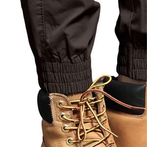 Mens Canvas Solid Cargo <b>Jogger</b> Pants Elastic Waist Casual Tactical Outdoor Work Trousers Multi Pocket <b>Slim</b> Fit Brown Streetwear - Product Image 6