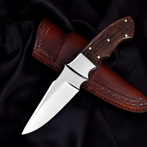 Cuchillo Utilitario Recto de Acero Inoxidable para Exteriores, Marca TARJ ENTERPRISES, Mango de Madera, Grado Industrial, Alta Durabilidad, para Camping - Product Image 1