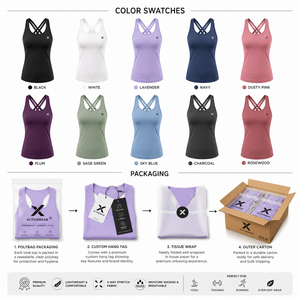 X Women's Solid Color Knitted Tank <b>Tops</b> Criss-<b>Cross</b> Back Quick Dry Sporty Style Regular Length OEM Trending Colors - Product Image 3
