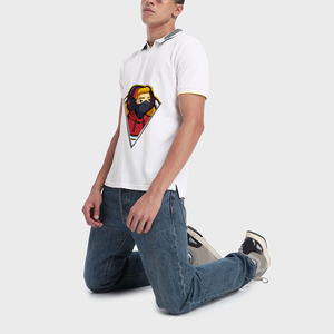 Vêtements pour hommes, nouvelle mode, polo en coton et polyester, col montant, haute qualité, manches courtes, t-shirt polo pour le golf. - Product Image 2