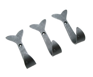 ชุดตะขอแขวนผนังรูปหางวาฬสไตล์เรโทร 3 ชิ้น ตกแต่งบ้านสไตล์ทะเล ทำจากเหล็กดัด แข็งแรง ทนทาน สีเทาโบราณ เหมาะสำหรับแขวนเสื้อผ้า ผ้าขนหนู ใช้ในโรงแรม - Product Image 2