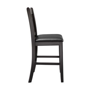 Sedie da pranzo a 2 pezzi in stile classico con finitura ciliegio scuro con rivestimento in ecopelle - Product Image 3