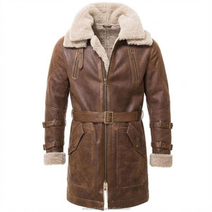 2026 Latest Design PU Leather Canvas Jacket Fashion Wear Full Sleeve Winter Men's Casual Zipper Eco-Friendly Windproof Long <b>Coat</b> - Product Image 1