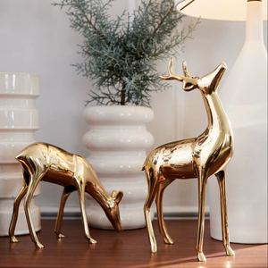 New Style Aluminum Reindeer Table Centerpiece <b>Christmas</b> Deer Sculpture For Rustic Holiday Table Decoration - Product Image 1
