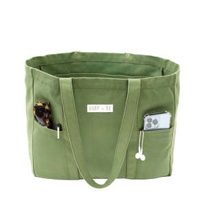 Bolsos de Mano de Lona para Mujer, Gran Capacidad, Bolsos de Compras, Bolsos para Llevar Café, con Cierre de Cremallera - Product Image 5