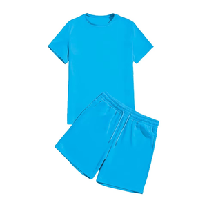 Ensemble T-shirt et short d'été pour homme, vert premium, décontracté, respirant, sportif, deux pièces, tenue en coton doux - Product Image 4