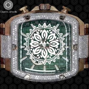 Charm_Jewells Luxury Men's <b>Mechanical</b> <b>Watch</b> Stainless Steel Case Green Dial Stainless Steel Band Chronograph Analog 40mm 10 Bar - Product Image 5