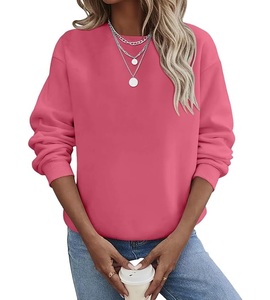 Nouveau design, sweat-shirt en coton pour femme, col rond, manches longues, épaules tombantes, uni, confortable, décontracté, fabriqué au Bangladesh - Product Image 1