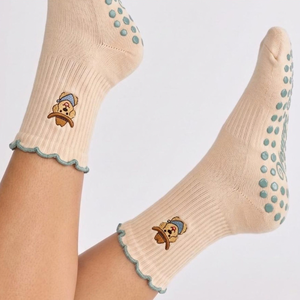 Calcetines de Yoga Antideslizantes para Mujer con Logotipo Personalizado, Calcetines con Volantes, Calcetines de Pilates Transpirables de Mezcla de Algodón - Product Image 3