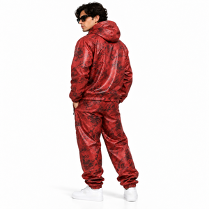 Survêtement thermochromique imperméable pour homme, à fermeture éclair, style streetwear, changeant de couleur à la chaleur, 100% nylon, coupe-vent, ensemble coordonné - Product Image 5