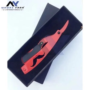 Rasoir de barbier professionnel jetable en acier inoxydable à lame droite avec manche à motif moustache, rasoir à lame rasante pour hommes - Product Image 3